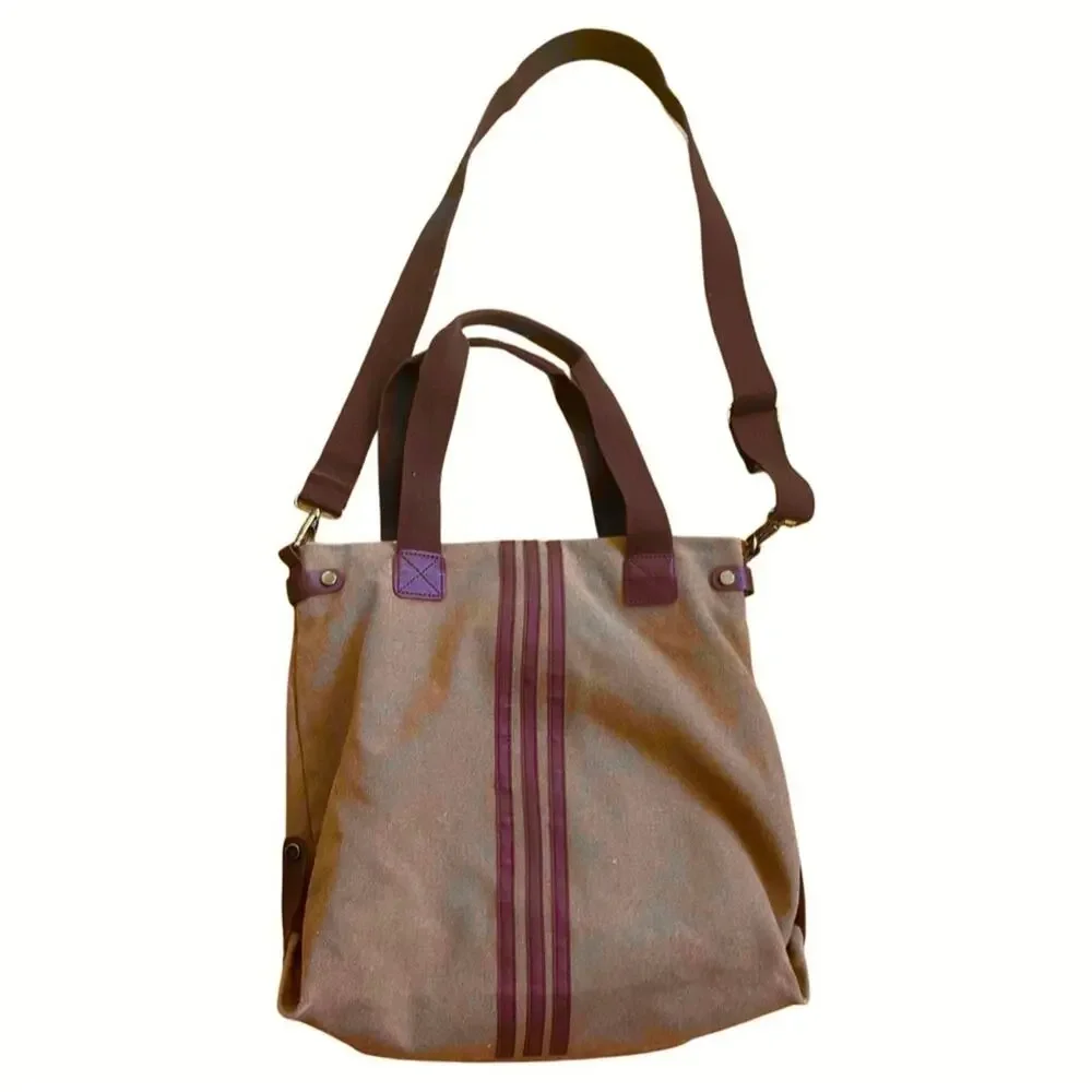 THREADED PEAR brown crossbody canvas bag UNISEX